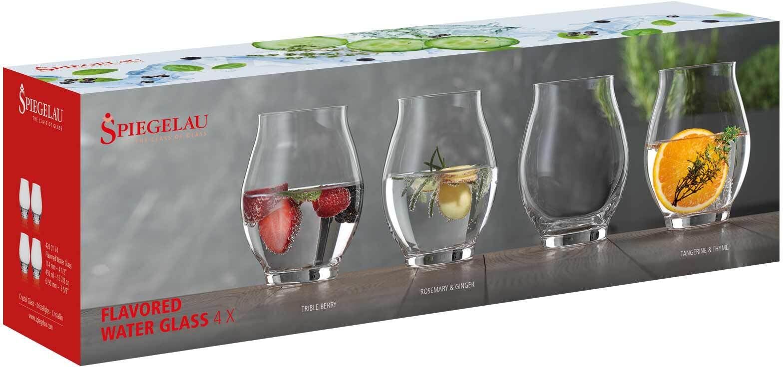 Glas SPIEGELAU "Flavored Water Gläser Special Glasses 450 ml 4er Set transparent", bunt (transparent), Glas, Trinkgefäße, Glas