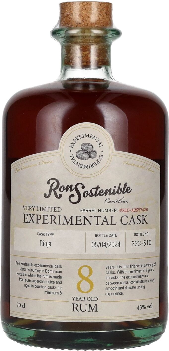 Ron Sostenible 8 Years Old Experimental Rioja Cask 43% Vol. 0,7l