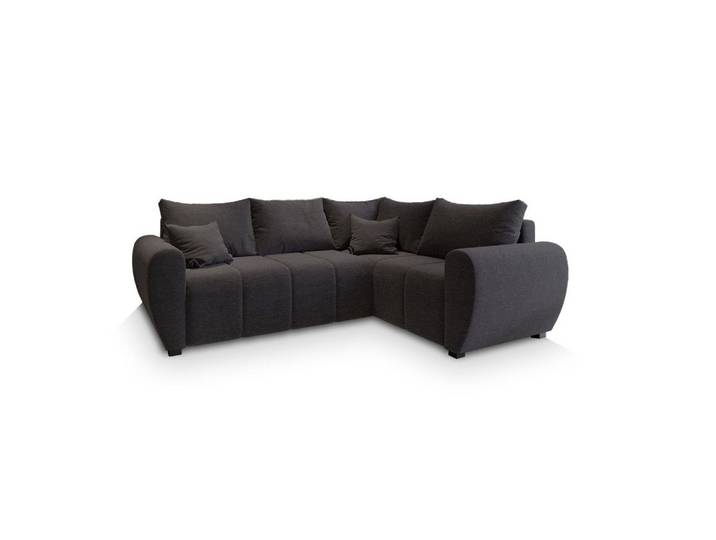 ECKSOFA MADISON L R-S Grau Dünner Stoff mit Schlaffunktion