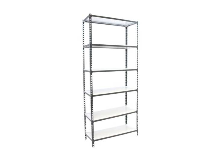 Simon Rack Metallregal 2500x1100x500 mm - Simonclick 6 Höhen, Metallablage, Biegepunkt 200 kg, Korrosionsschutzlackierung, Klicksystem-Montage, Anthrazit/Weiss