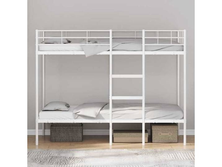 CHIC Lit adulte 1 place - 90x190 cm Lit superposé blanc 90x190 cm acier FR(elz28h)