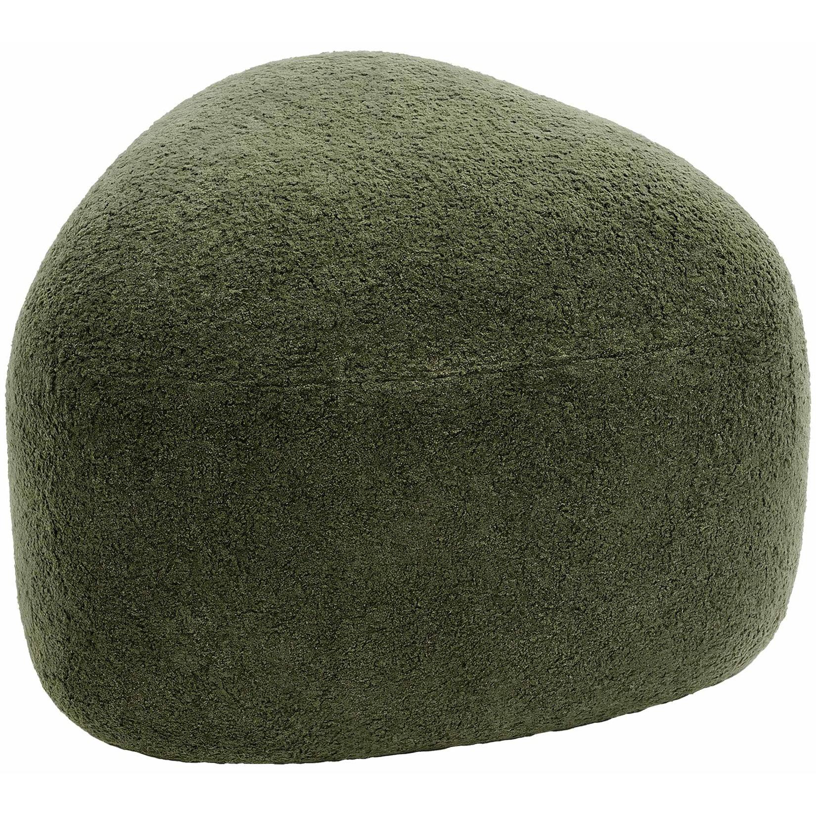 CLP Sitzhocker oval Alfrisa, Polsterhocker mit Teddystoff, Fußhocker gepolstert für Wohnzimmer und Schlafzimmer, Holzgestell stabil