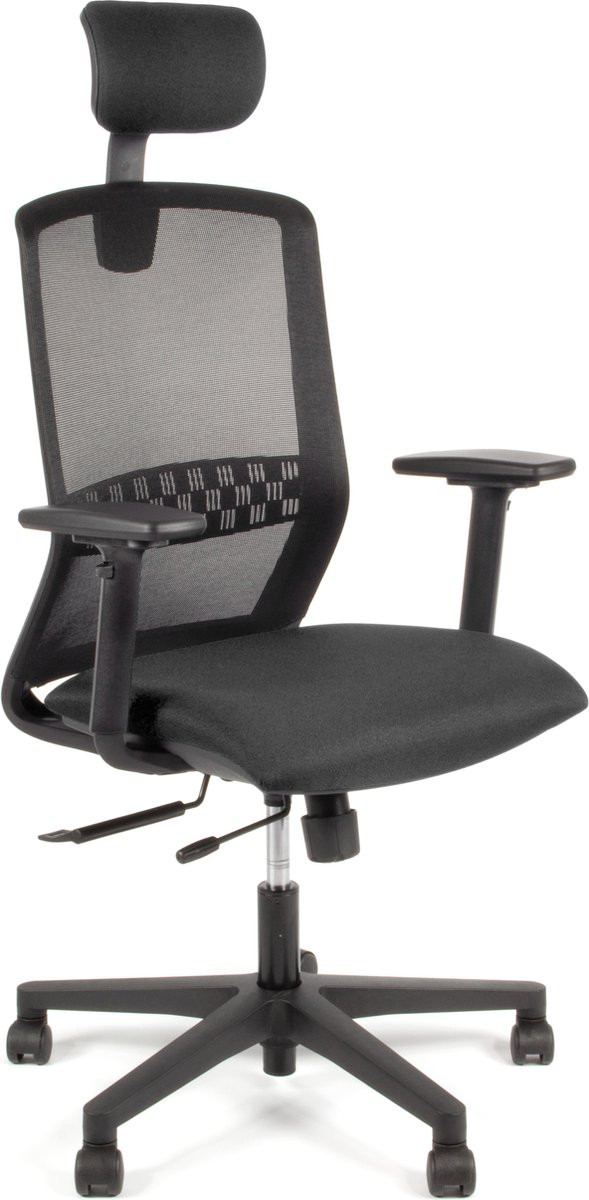 Linea Tekna 01/PT Ergonomische Bureaustoel met hoofdsteun en armleuningen - Zwart