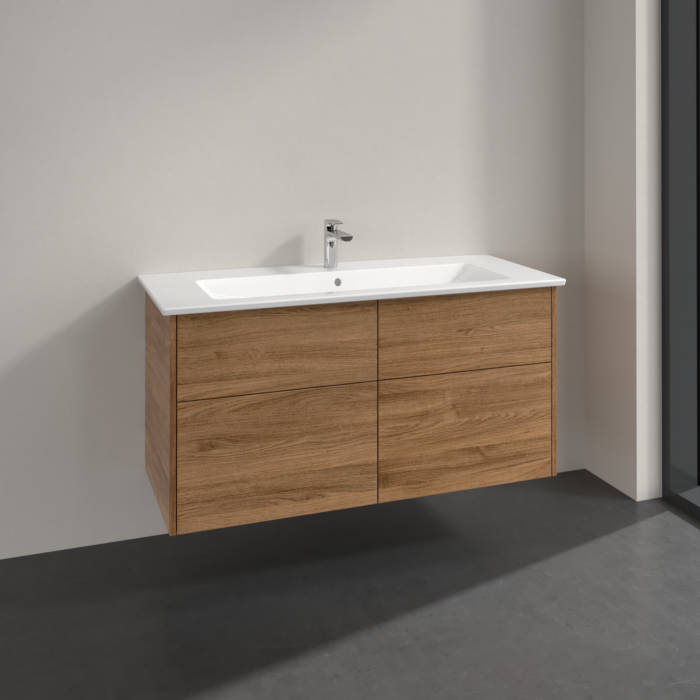 Villeroy und Boch Villeroy & Boch Finero Waschtischunterschrank S00504RHR1 inklusive Waschtisch, Kansas Oak, 4 Auszüge