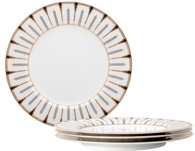 "Noritake Empire Gold Set of 4 Dinner Plates, 10.50"""