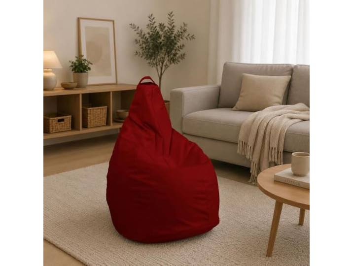 Talamo Italia - Pouf Abdog, Mehrzwecksessel, Sitzsack, Hockerhocker, Made in Italy, 90x90 h120 cm, Rot