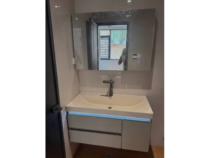 Meuble de rangement pour salle de bain, meuble-lavabo intégré, meuble de salle de bain moderne de luxe léger, armoires de salle de bain