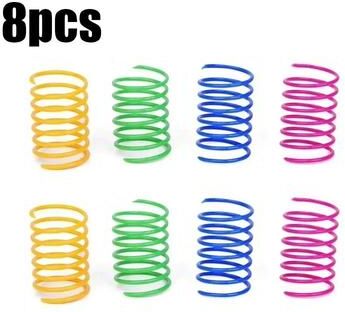 Useful Little Things Colorful Elastic Coil Spring Cat Toys 8pcs