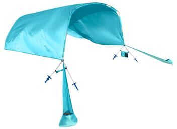 Costway Wind Powered Beach Tent Portable Sun Shelter Canopy for Picnic-Blue
