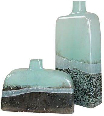 Uttermost Fuze Aqua & Bronze Vases (Set of 2)