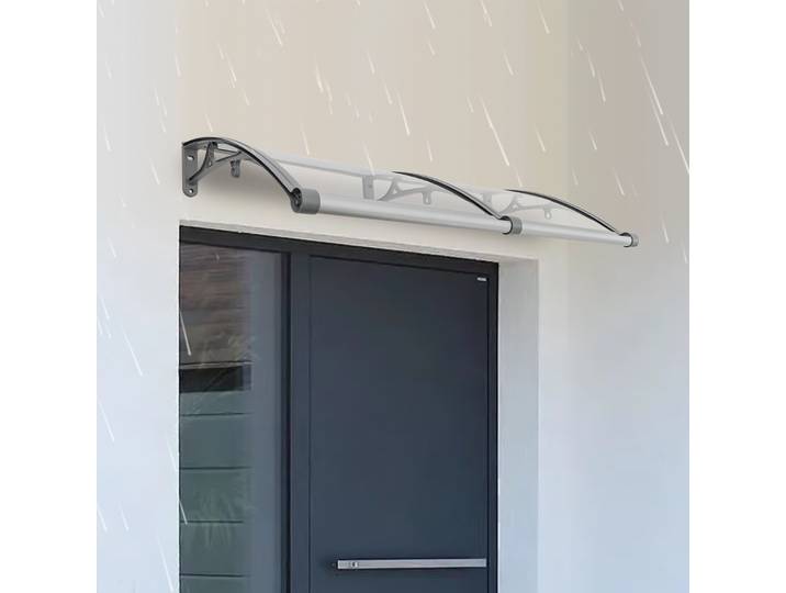 Arche de pluie avec cadre en alliage d'aluminium, Protection UV contre la pluie et la neige pour portes, fenêtres, balcons, terrasse, haute charge