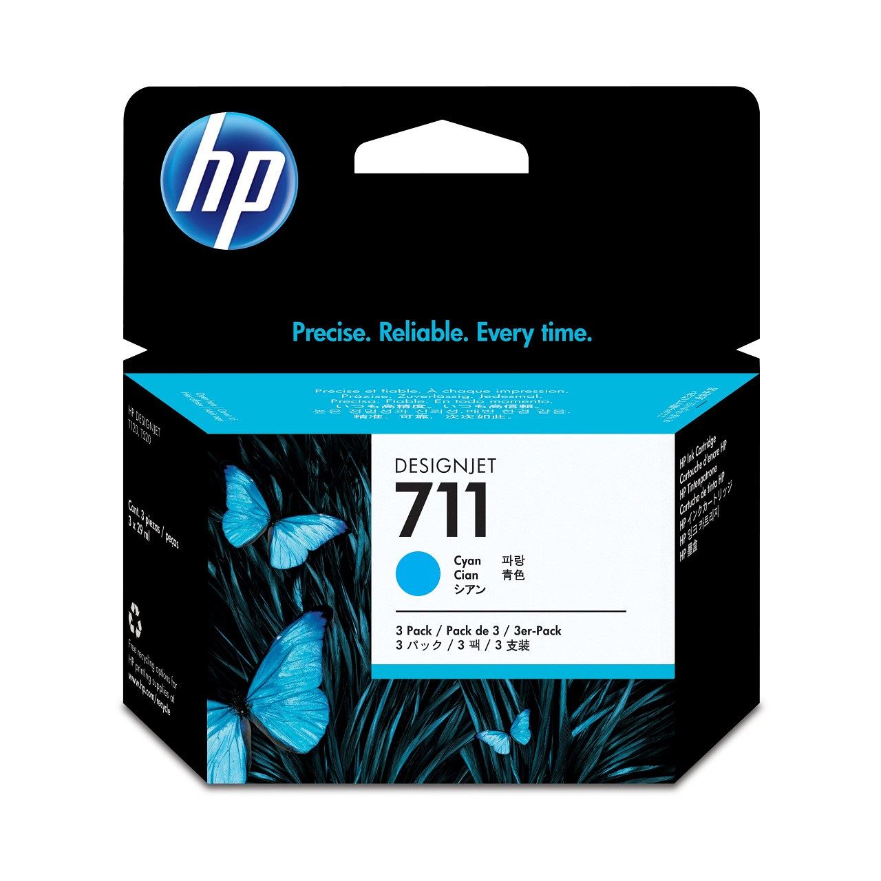 HP Tinte Nr.711 3er-Pack CZ134A cyan
