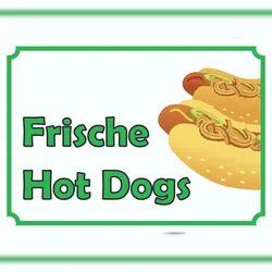 HB-Druck Frische Hot  Dogs Schild A4 (210x297mm)