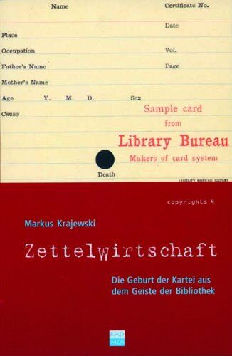 Markus Krajewski - Zettelwirtschaft: Die Geburt der Kartei aus dem Geiste der Bibliothek - Preis vom 02.10.2026 23:42:20 h