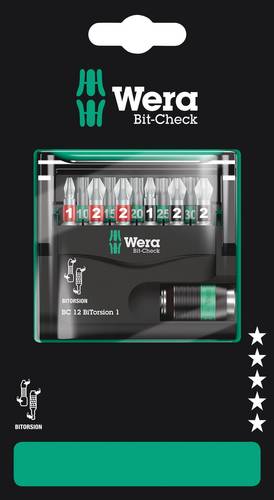 Wera Bit-Check 12 BiTorsion 1 SB 05136385001 Bit-Set 1/4 (6.3 mm) inkl. Bithalter