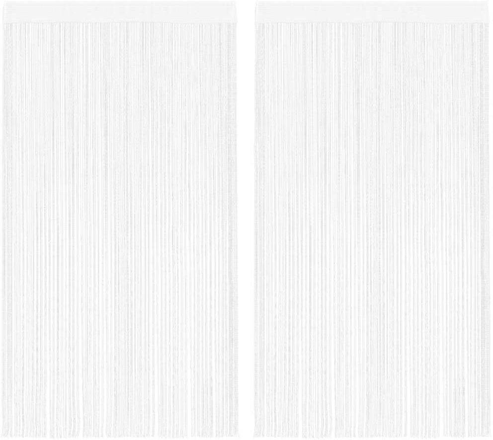 vidaXL Rideau en fils 2 pcs 100 x 250 cm Blanc