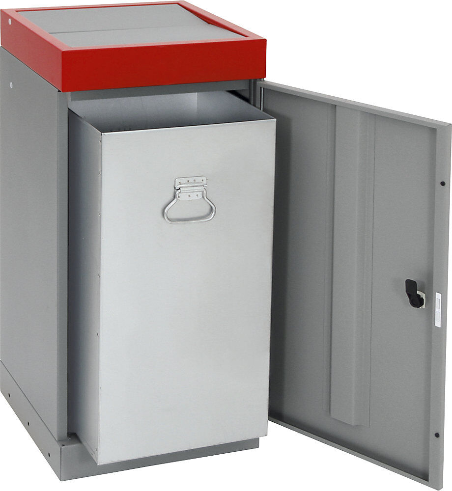 kaiserkraft Wertstoffsammler mit Flügeltür, einzeln, Volumen 30 l, Volumen 70 l, Deckelfarbe Rot