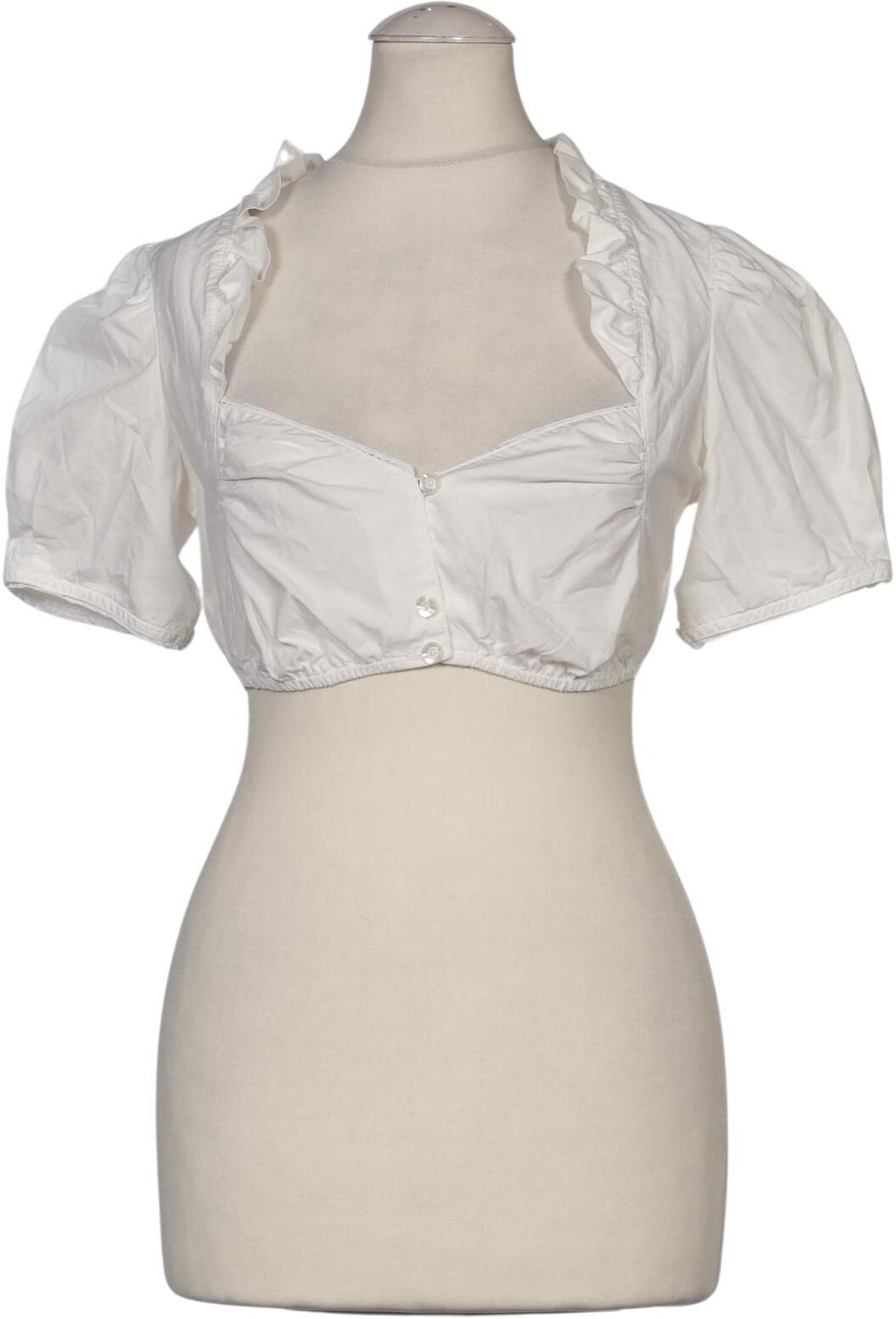 Wenger Tracht Damen Bluse, Weiß, Gr. XS, Baumwolle - Second Hand