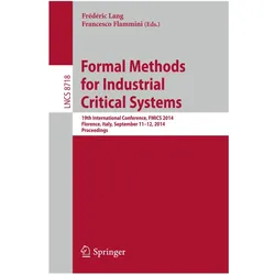 Formal Methods for Industrial Critical Systems, Fachbücher von Francesco Flammini, Frédéric Lang