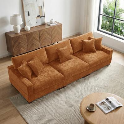 Lumibee Modern Upholstered Chenille Modular Sectional Sofa with Pillow