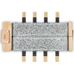 H.Koenig. Raclette-Grill mit Naturstein – Für 8 Personen, WOD362, Holzdesign