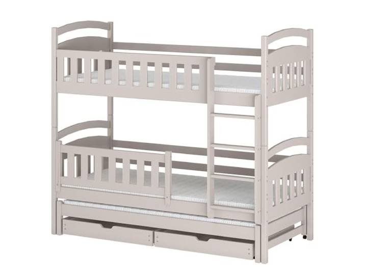 Dreisitzer-Kinderetagenbett Blanka 90x200 Kaschmir mit Schubladen, aus Holz