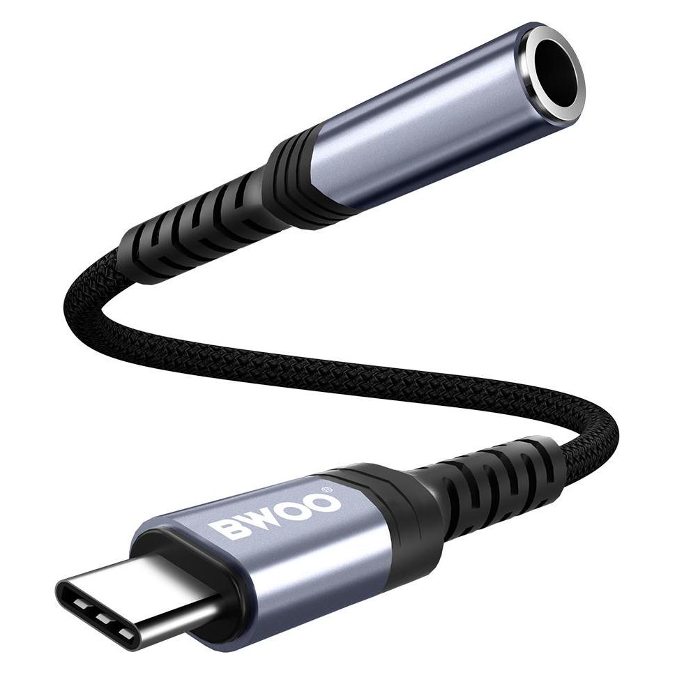 Bwoo Audio-Adapterkabel BZ47 aux 3,5 mm auf USB-C schwarz (Digital -> Analog) (45649949)