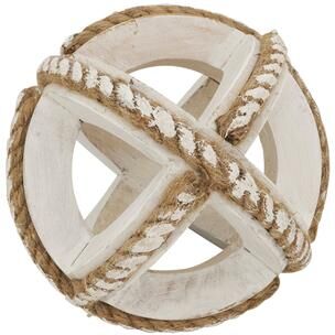 Saro Lifestyle Natural Wooden Rope Decorative Orb
