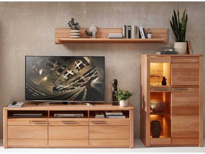 Innostyle Wohnwand (3-teilig) Kernbuche teilmassiv - 320x170x45cm (BxHxT), (3-teilig)