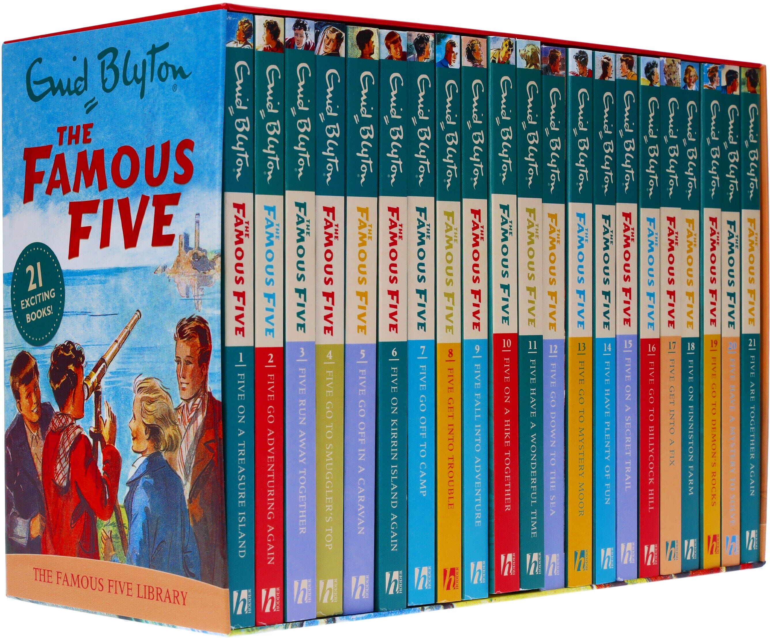 Famous Five 21 Books Box Set by Enid Blyton - Ages 9-14 - Paperback Hachette