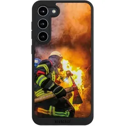 Nivocase Handyhülle für Samsung Galaxy S23+ Hülle NIVOpure Case Schwarz Feuer Feuerwehr Lebensretter (Samsung Galaxy S23+), Smartphone Hülle, Schwarz