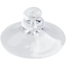 100 Saugnäpfe, ø = 30 mm, mit großem Kopf, inkl. passendem Plexiglas-Dorn zum Einstecken, transparent, Weich-PVC