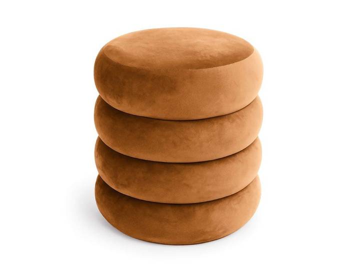 Tabouret en velours avec rangement 42 cm SNUGGO Cuivre