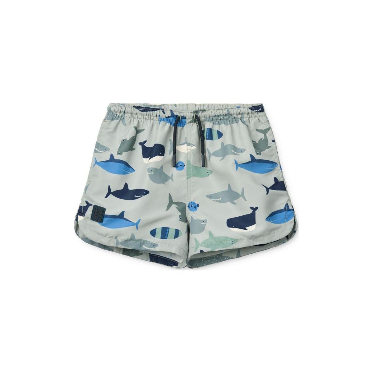 Liewood Aiden Printed Board Shorts shark / dove blue (2619) 86 LW20067-2619-86-CU