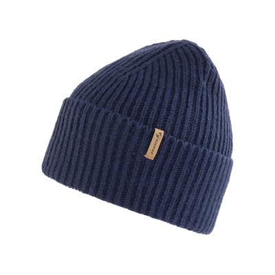 Strickmütze ZIENER "ILLUMINADO-Z DAMEN", Damen, blau (schwarz navy), Kunstfaser, Mützen Strickmütze, mit Aufschlag