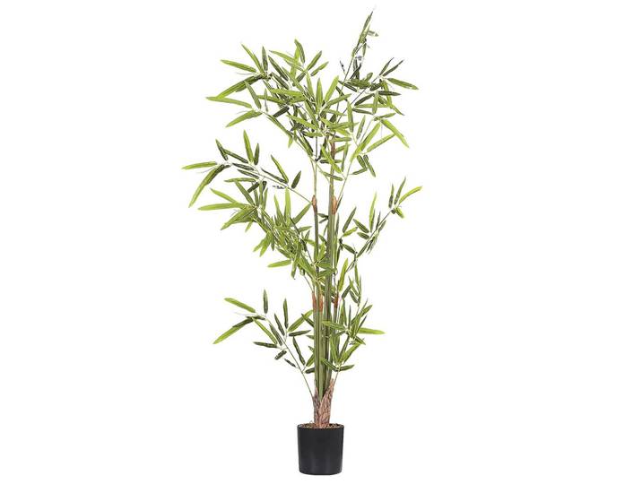 KUNSTPFLANZE im Blumentopf 100 cm Grün/Schwarz Bambusa Vulgaris