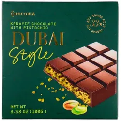 Chocovia Dubai Style Handmade Chocolate – Pistachio Chocolate 100g MHD 04-03-2026