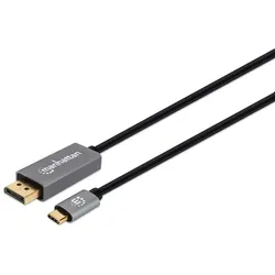 Manhattan 354844 Videokabel-Adapter 2 m USB Typ-C DisplayPort Schwarz, Silber