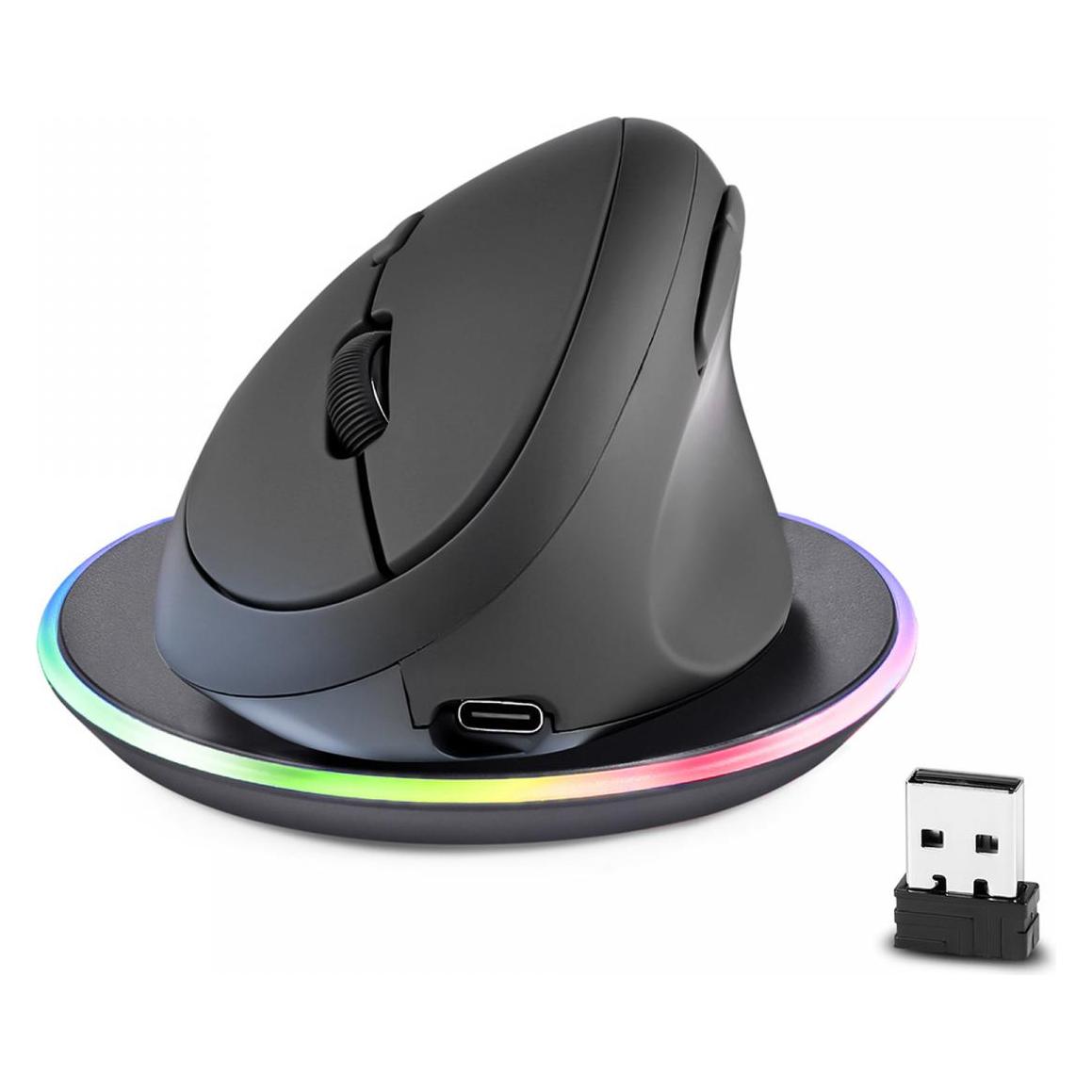 Perixx Wireless Duo-Rechargeable Ergonomic Vertical Mouse With Charging pad (Kabellos) (12412)