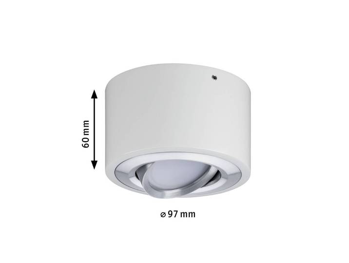 Paulmann LED-Deckenleuchte Argun weiß Alu Ø10 cm 3-step-dim Argun, dimmbar, weiß / opal, für Wohn- / Esszimmer, Metall, Modern