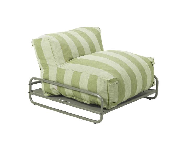 Oviala - Chauffeuse rayée pour salon de jardin modulable avec structure