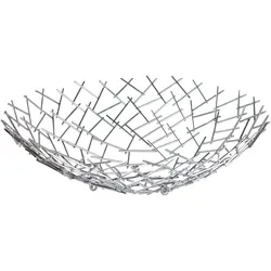 riess-ambiente Obstschale STRUCTURE - 45cm silber pulverbeschichtetes Metall
