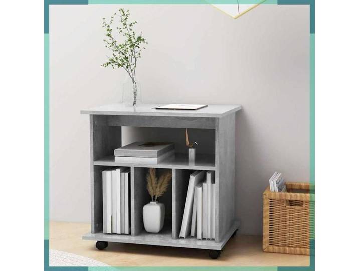 Armoire à roulettes - 808480 - Gris béton - Bois d'ingénierie - 60 x 45 x 60 cm (4 roulettes 2 verrouillables)