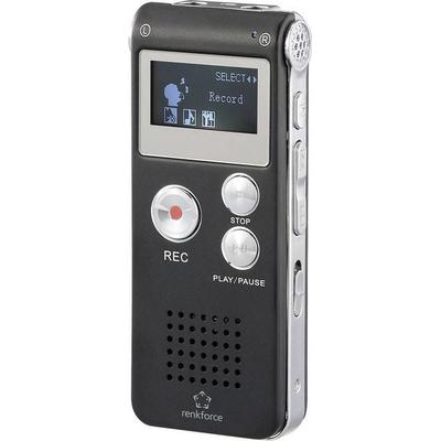 Renkforce RF-DVR-L169 Digitales Diktiergerät Aufzeichnungsdauer (max.) 25 h Schwarz Geräuschunterdrückung