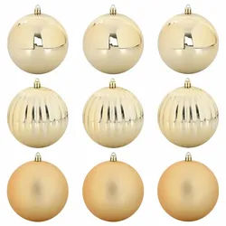 vidaXL Weihnachtskugel-Set 9 pcs Gold Kunststoff