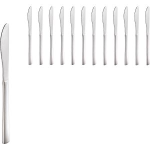WAS Tafelmesser Hamburg, Wellenschliff, 22 cm, Edelstahl 13/0, silber poliert, 12 Stück