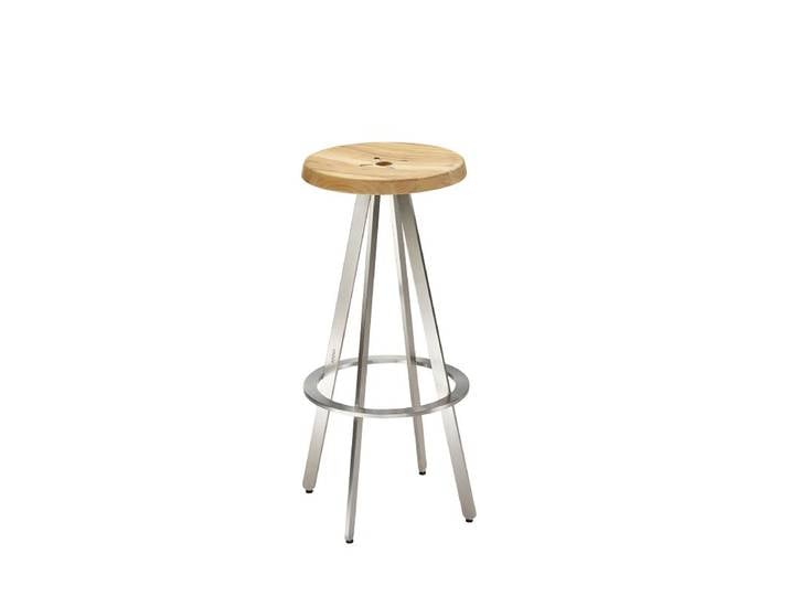 Solpuri Yix Barhocker Edelstahl/Teak