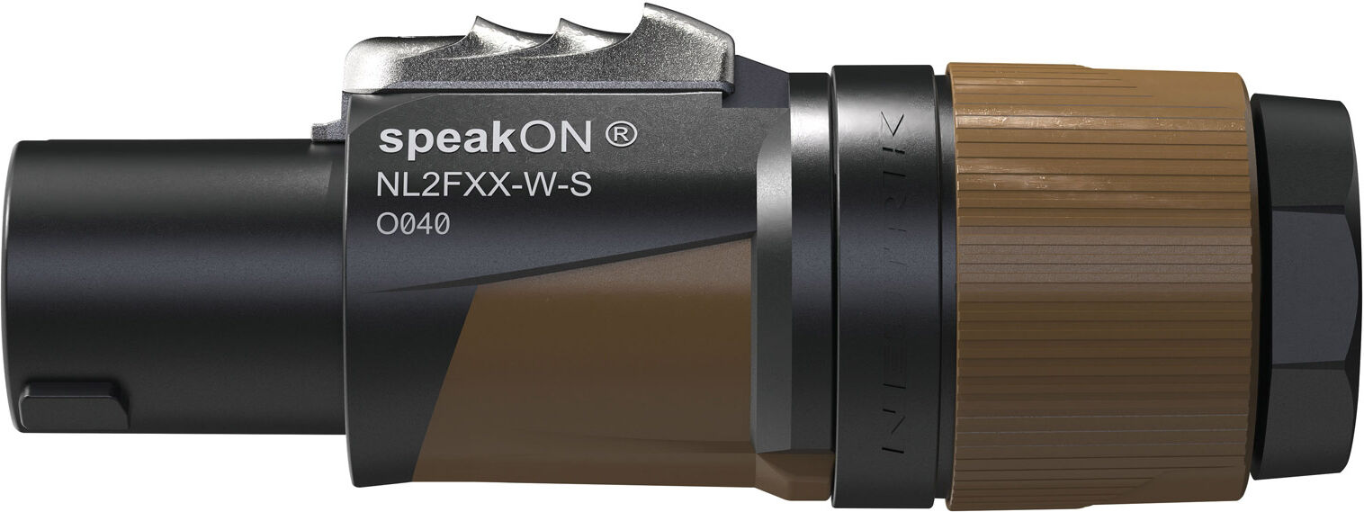 Neutrik Speakon 2p Kabelstecker - S Schwarz/braunes Gehäuse - Kabel Mit Kleinem Durchmesser