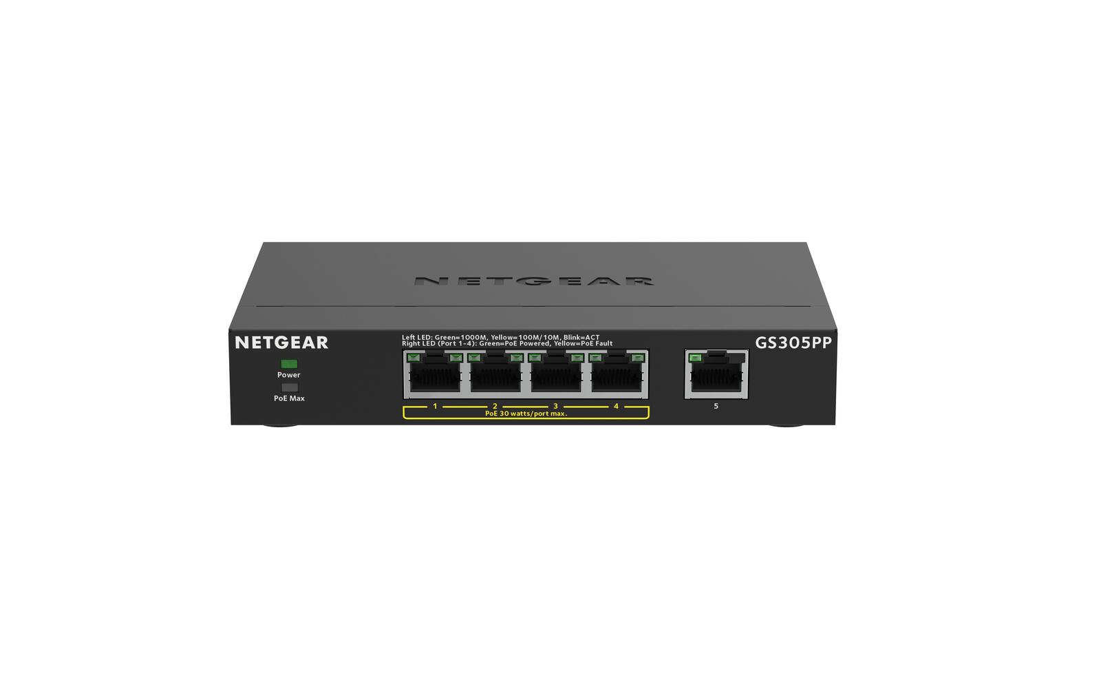 Netgear GS305PP-300EUS 5-Port Gigabit Ethernet SOHO Unmanaged Switch