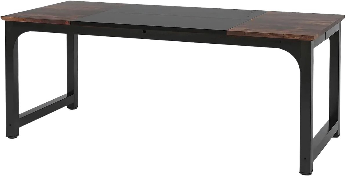 Happiq Computerbureau voor thuis of kantoor Zwart/Bruin B: 180 cm, H: 80 cm